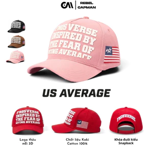 REBELCAPMAN Mũ Lưỡi Trai FNOS l NÓN _US AVERAGE_ TRUCKER HAT - PINK - HW5 l FNOSVERSE INSPIRED BY