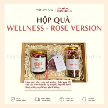 Quà tặng sức khỏe cho nam nữ WELLNESS - Bộ quà tặng sức khỏe tặng ba mẹ, thầy cô giáo, Combo trà và mật ong THE JOY BOX