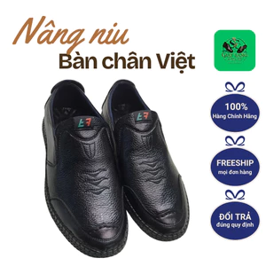 Giày Lười Nam da bò thật đường may tỉ mỉ đế được khâu thủ công bền đẹp KHOGIAY HD bảo hành 12 tháng