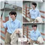 Áo sơ mi nữ GILLEE sơ mi trơn dáng oversized, sơ mi form rộng vải kate Mỹ xanh pastel chống nhăn FAS293