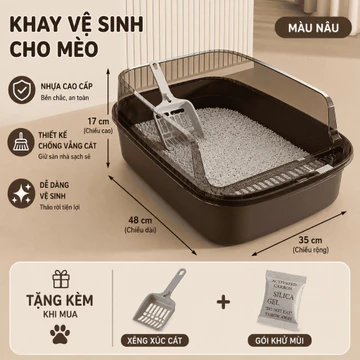 [Tặng Xẻng] Khay vệ sinh cho chó mèo, Chậu cát vệ sinh cho thú cưng nhiều kích cỡ giúp chó mèo đi vệ sinh dễ dàng hơn