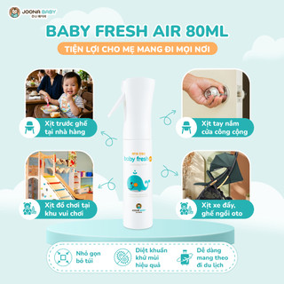 Xịt khuẩn Baby Fresh Air chai mini 80ml Joona Baby - Tiện Lợi Mang Ra Ngoài, An Toàn Cho Bé Sơ Sinh