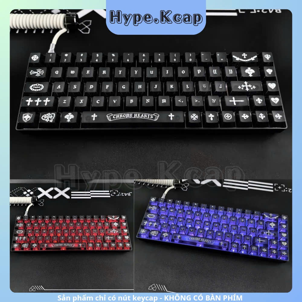 Keycap Chrome Heart Phong Cách Xuyên Led Cherry Profile | BigBuy360 - bigbuy360.vn