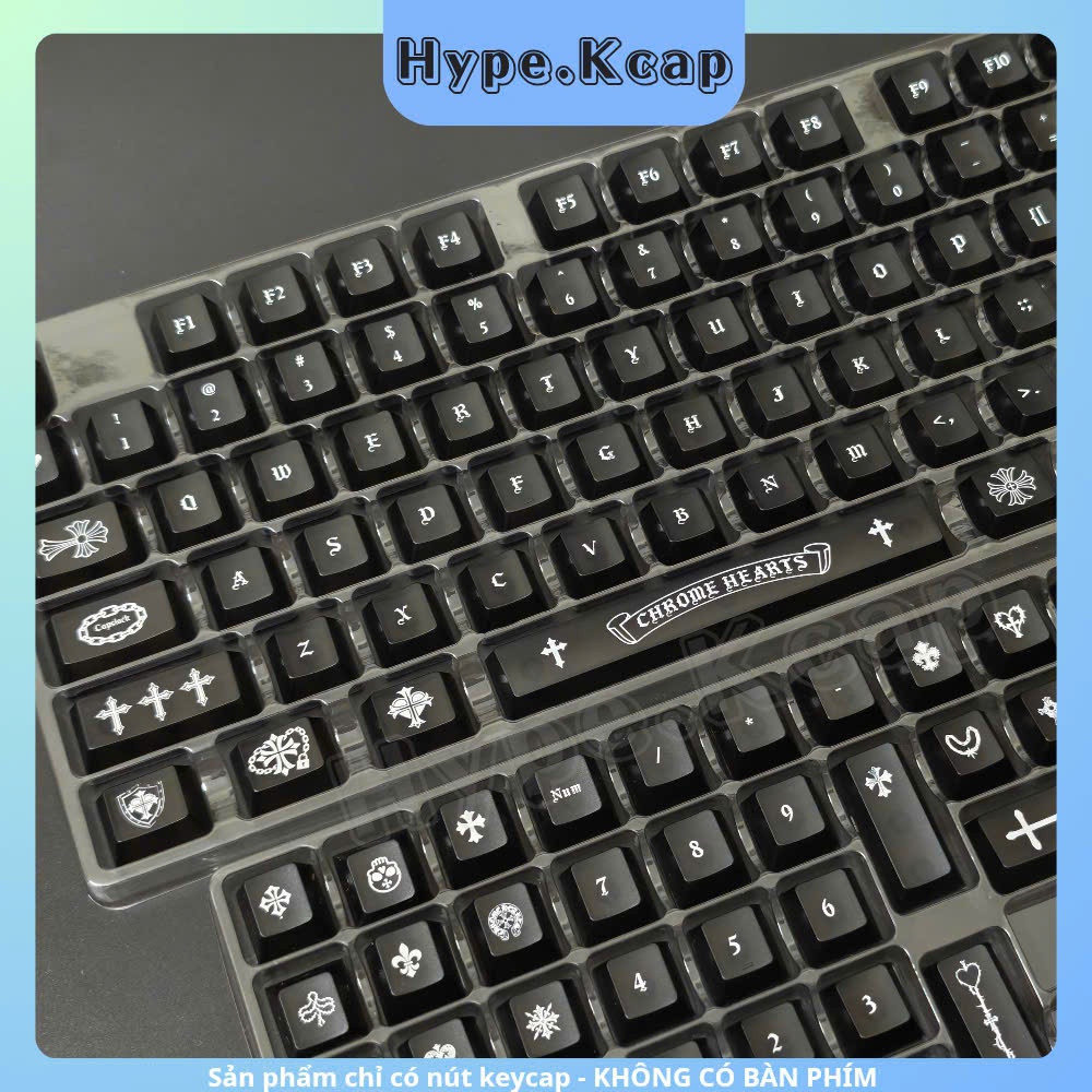 Keycap Chrome Heart Phong Cách Xuyên Led Cherry Profile | BigBuy360 - bigbuy360.vn