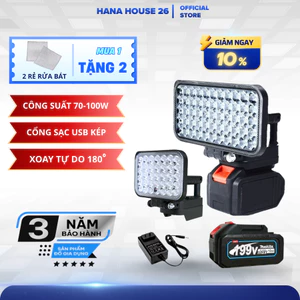 Đèn led 35/55 mắt siêu sáng sử dụng chân pin phổ thông MAKITA có 2 chế độ sáng, có 2 cổng sạc USB