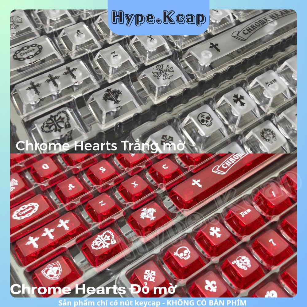 Keycap Chrome Heart Phong Cách Xuyên Led Cherry Profile | BigBuy360 - bigbuy360.vn