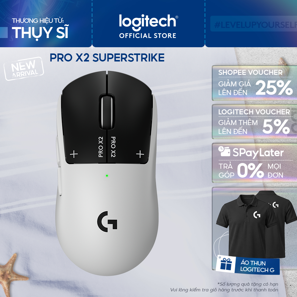 Chuột Gaming không dây Logitech G Pro X2 SUPERSTRIKE LIGHTSPEED - Siêu nhẹ 61g, hiệu suất nhanh, USB-C
