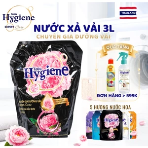 NƯỚC XẢ VẢI ĐẬM ĐẶC 3L HYGIENE _ Lưu Hương Nước Hoa Siêu Thơm Giúp Quần Áo Thơm Lâu (Hàng Cty I.P.One VN)
