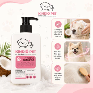 Sữa Tắm Chó Mèo Cao Cấp KINDIO PET 300ml, Ngừa Ve Rận, Làm Sáng Lông, Lưu Hương 7 Ngày