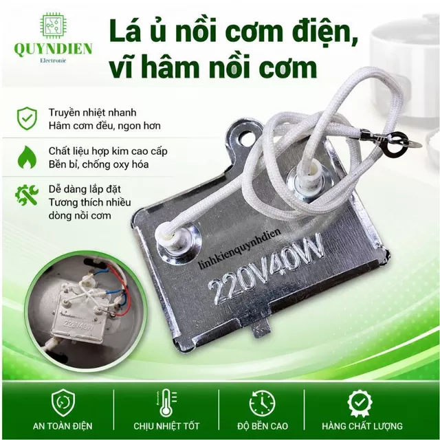 Vỉ Hâm Nồi Cơm Điện 220V AC 40W – Lá Ủ Nồi Cơm Điện Thay Thế Dùng Cho Nồi Cơm Điện - Quyndien