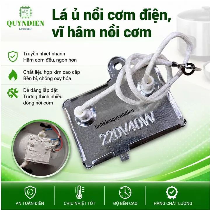 Vỉ Hâm Nồi Cơm Điện 220V AC 40W – Lá Ủ Nồi Cơm Điện Thay Thế Dùng Cho Nồi Cơm Điện - Quyndien