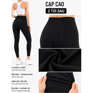 Quần legging cạp cao 2 túi sau chất u mì co giãn thoải mái Mã 695