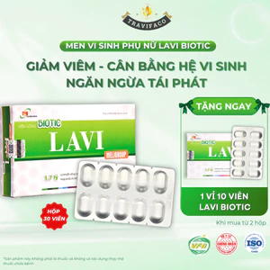 Men Vi Sinh Vùng Kín, Viên Uống Phụ Khoa Bổ Sung Lợi Khuẩn Lavi Biotic 30 Viên, Ngừa Viêm Nấm Ngứa