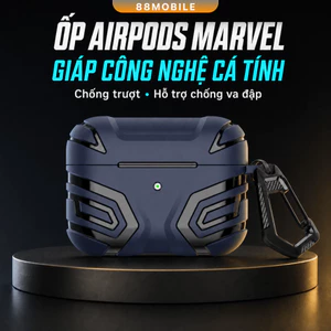 Vỏ Bảo Vệ Case AirPod Marvel Sạc Không Dây, Chống Sốc, Chống Trượt 3/4/Pro 2/Pro 3 I 88Mobile