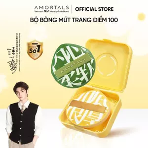 Bông Mút Trang Điểm 100 Amortals, Dày 4MM Đàn Hồi Cao, Tăng Khả Năng Che Phủ, Giúp Lớp Nền Mịn Mướt, Kèm Hộp Bảo Quản