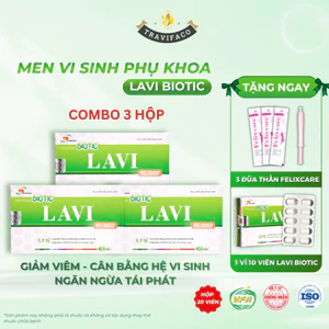 Men Vi Sinh Phụ Khoa LAVI BIOTIC Hộp 30 Viên Tăng Cường Lợi Khuẩn Vùng Kín Cân Bằng pH & Đề Kháng