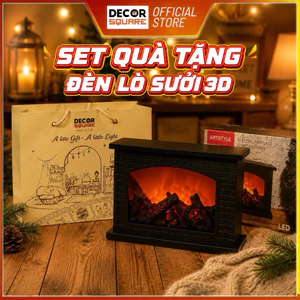 Đèn lò sưởi 3D mô phỏng ngọc lửa ấm áp phong cách Bắc Âu, Cozy | Quà tặng decor | Quà tặng tân gia | Quà tặng sinh nhật