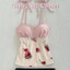 NUNG NIU - Áo Hai Dây Nữ Hoa Hồng Retro Phối Chấm Bi Cột Nơ Vai Phối Ren Dáng Babydoll