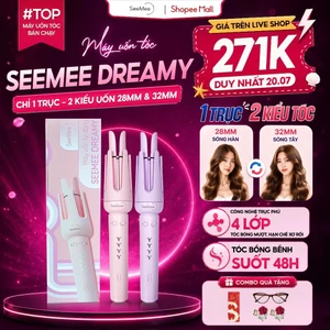 Máy Uốn Tóc Tự Động Seemee trục đa năng 28mm 32mm chất liệu gốm sứ bảo vệ tóc bản 2025, LIS