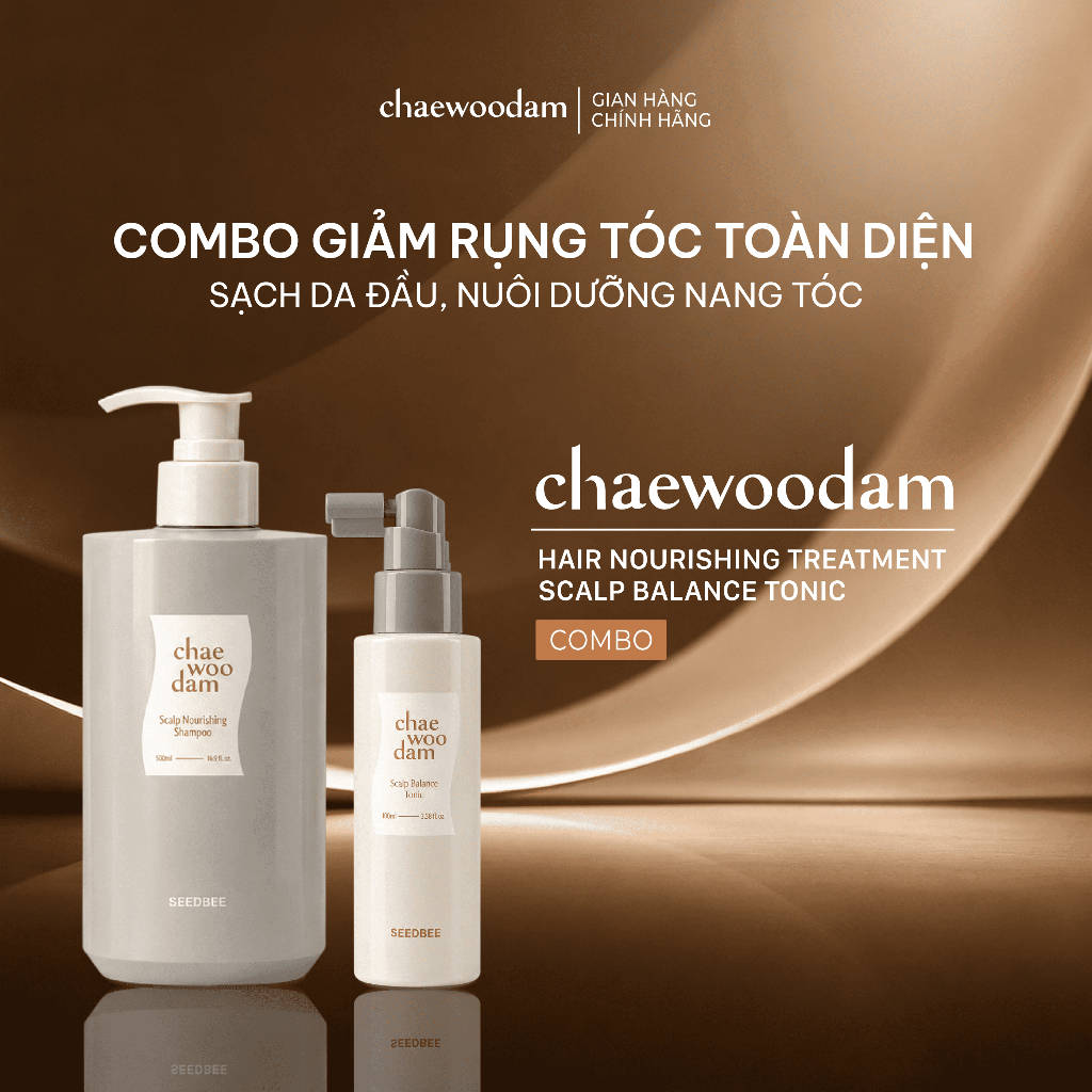 [CHAEWOODAM ] Combo Giảm Rụng Tóc, Tái Tạo Và Phục Hồi Nang Tóc Cơ Bản.( dầu xám + xịt )