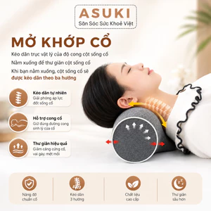 Gối Thư Giãn Cổ Vai Gáy, Giảm Đau Cổ Vai Gáy, Kéo Giãn Đốt Sống Cổ Asuki