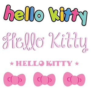Hình ủi Nhiệt Quần Áo - Chữ Hello Kitty (Fan Art) Hồng