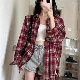 Áo Sơ Mi Caro Bigsize Nữ Tay Dài Form Rộng Basic Sành Điệu Cho Chubby 50-95kg SM182