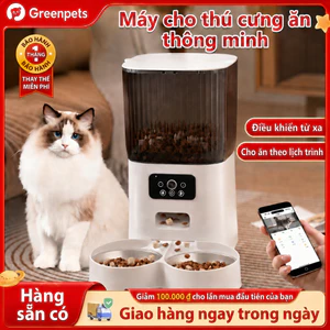 Hai bát 5L WiFi Máy cho mèo ăn tự động thông minh cho thú cưng chó mèo Hẹn giờ và định lượng Có camera