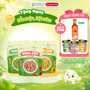 Bánh gạo ăn dặm cho bé Anpaso - Bánh gạo dạng que vị phô mai rau xanh, bí đỏ và dâu tây
