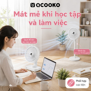 [Chính Hãng] Quạt cây đứng 7 cánh Xiaomi Qcooko có điều khiển từ xa, quay 120 độ siêu mát, hoạt động êm ái