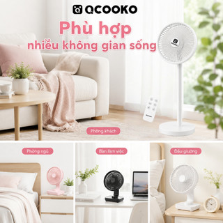[Chính Hãng] Quạt cây đứng 7 cánh Xiaomi Qcooko có điều khiển từ xa, quay 120 độ siêu mát, hoạt động êm ái