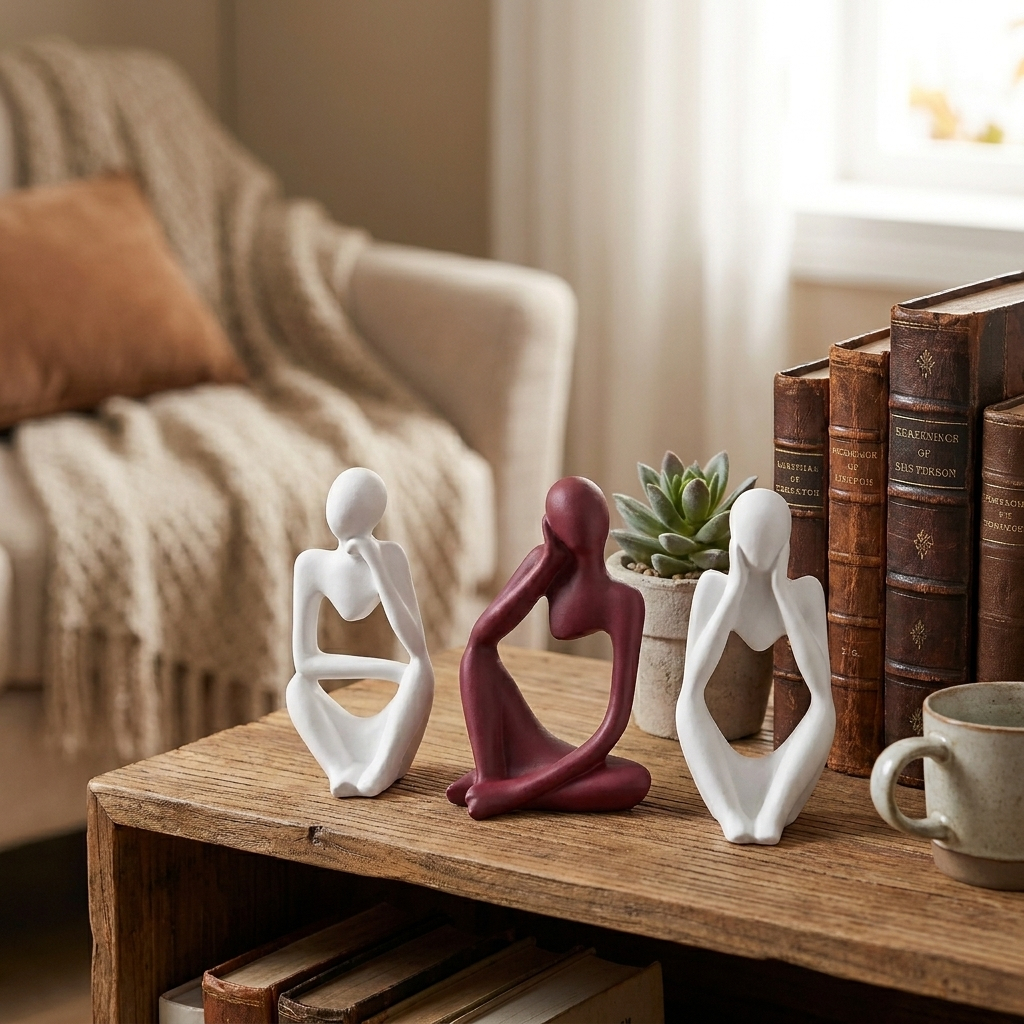 Bộ tượng nghệ thuật trừu tượng "Người Suy Tư" - Decor không gian sống tối giản | BigBuy360 - bigbuy360.vn