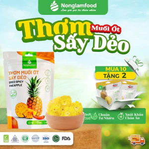 Thơm Sấy Dẻo Muối Ớt NÔNG LÂM FOOD Dẻo Mềm Chua Ngọt Cay Nhẹ, Trái Cây Sấy Đồ Ăn Vặt Túi 100g