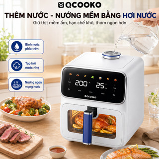 Nồi chiên hơi nước MI QCOOKO AM-002A dung tích 6L. công suất 1400W, nước đồ ăn mềm mọng, không bị khô