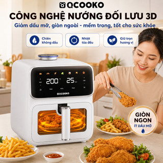 Nồi chiên hơi nước MI QCOOKO AM-002A dung tích 6L. công suất 1400W, nước đồ ăn mềm mọng, không bị khô