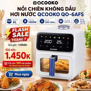 Nồi chiên hơi nước MI QCOOKO AM-002A dung tích 6L. công suất 1400W, nước đồ ăn mềm mọng, không bị khô