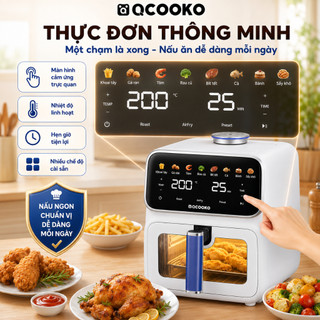 Nồi chiên hơi nước MI QCOOKO AM-002A dung tích 6L. công suất 1400W, nước đồ ăn mềm mọng, không bị khô