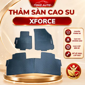 LÓT SÀN ô tô xe Mitsu Xforce 2024 - NAY, chất liệu cao su đúc ko mùi hôi, dễ vệ sinh và lắp đặt - Ghế 2 liền chữ đỏ NH
