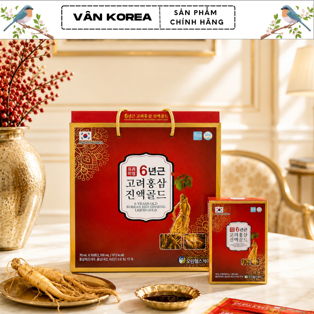 ( Hộp 60 gói ) Nước Hồng Sâm Cô Đặc 6 Năm Tuổi Hàn Quốc Hỗ Trợ Tăng Cường Sức Khỏe