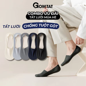 Combo tất lười nam chống tuột gót GOMTAT, vớ tàng hình mang giày lười, chất lụa thoáng mát - UYE-7010
