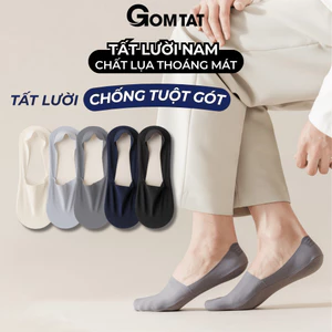 Tất lười nam có đệm chống tuột gót GOMTAT, vớ lụa mang giày lười thoáng mát, êm chân - UYE-7010