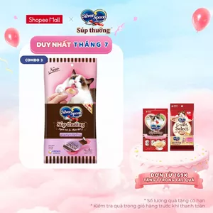 V] Combo 3 Súp Thưởng Silver Spoon Dạng Thìa Cho Mèo Vị Cá Ngừ/Vị Cá Ngừ Vằn/Vị Thịt Gà/ Hải Sản/Cá Hồi (40g/gói)