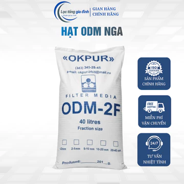 Hạt ODM Nga khử sắt, mangan, lọc nước giếng khoan, vật liệu lọc cao cấp chính hãng (Bao 40 lít)