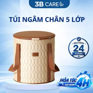 Túi ngâm chân 3B Care B5 chịu nhiệt 100 độ 5 lớp giữ nước ấm lâu, chậu ngâm chân kèm bồn ngâm chân vải da cao cấp
