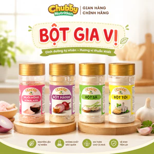 BỘT GIA VỊ CHẾ BIẾN CHUBBY 70GR ( Bột hành, Bột tỏi, Bột sả, Muối hồng )