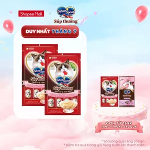 Combo 2 súp thưởng dạng thanh cho mèo Silver Spoon 56g ( 4 thanh 14g) - 6 Vị Thơm Ngon - 100% thịt cá thật hảo hạng