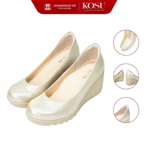 Giày da nữ Hana Kosu K-2505P, giày da đế xuồng cao 7cm nhẹ êm, thanh lịch chính hãng Nhật Bản