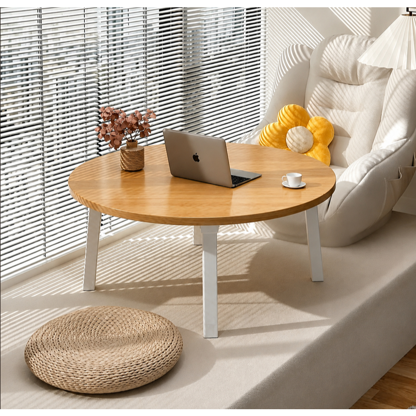 [FURNI HOME] Bàn học gấp gọn ngồi bệt bàn gấp học sinh tiện ích chân nhựa cứng 60x60 bàn tròn
