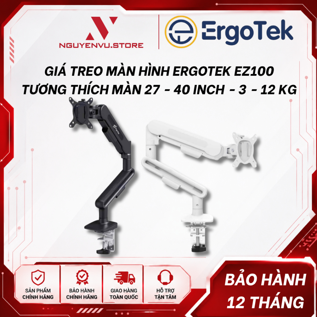Giá treo màn hình Ergotek EZ80 / EZ90 Pro / EZ100 - Hỗ trợ màn hình 19-32inch - Tải trọng 2-10Kg – Hàng chính hãng