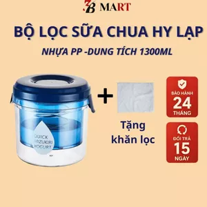 Hộp làm sữa chua hy lạp 3B Mart H25 dung tích 1300ml, bộ lọc sữa chua hy lạp tại nhà tiện lợi